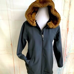 Marmot soft shell jacket with hood slate grey L/G